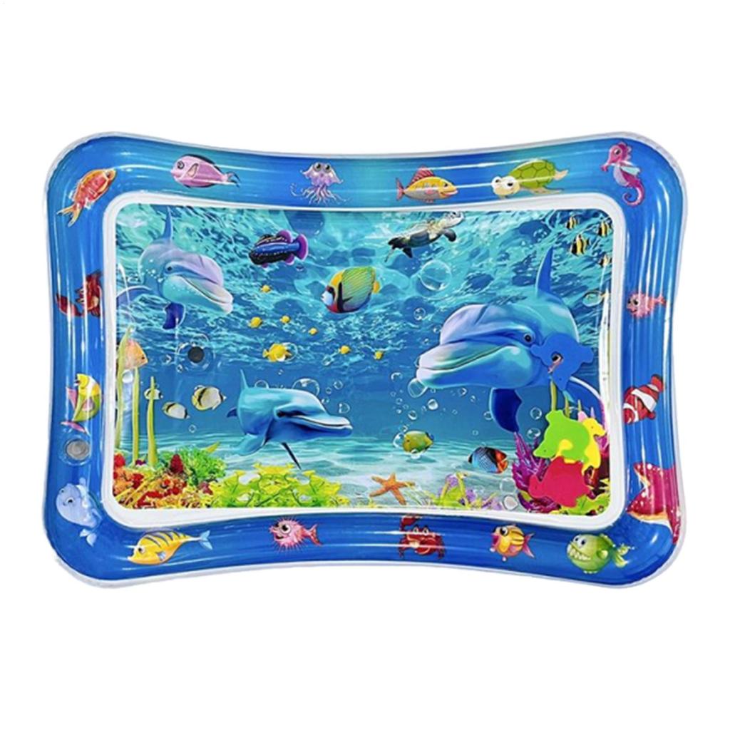 Aufblasbare Wassermatte für Katze und Hund Wassersensorische Spielmatte Verdickte Haustier-Spielmatte mit Fisch See Ozean Thema Sensorisches Spielzeug Wasser