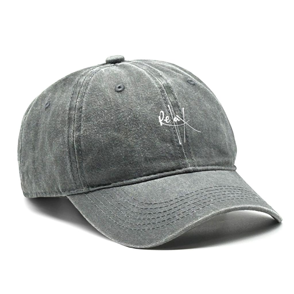 Relax Print Snapback Baseball Caps Mesh Hat Casual Slouchy Adjustable Caps Ideal Choice For Outdoor Sports One Size Fits All