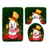 Christmas Shower Curtain Floor Mat Combination Four-Piece Set Bathroom Toilet Carpet Shower Room Mat Foot Mat