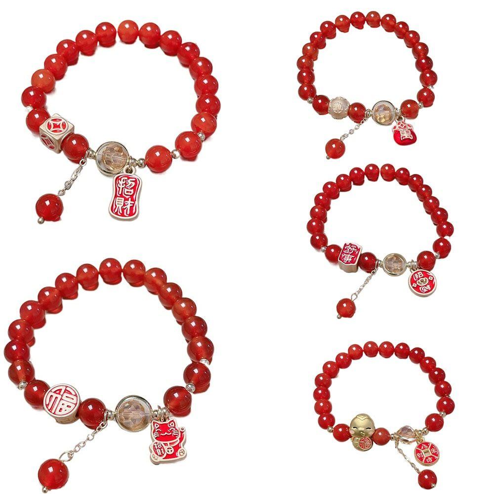 Pendant Burst Bead Bracelet Lucky Cat Beads Bangles Delicate New Snake Year Bracelet  New Year