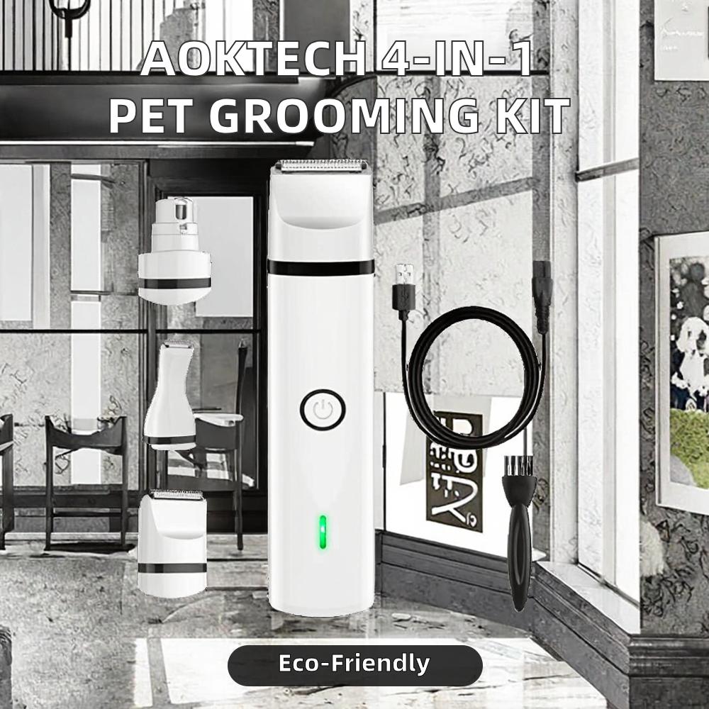 Cordless Eco-Friendly Plastic Simple Dog Grooming Kit Electric Hair Trimmers Nail Clipper Scissors