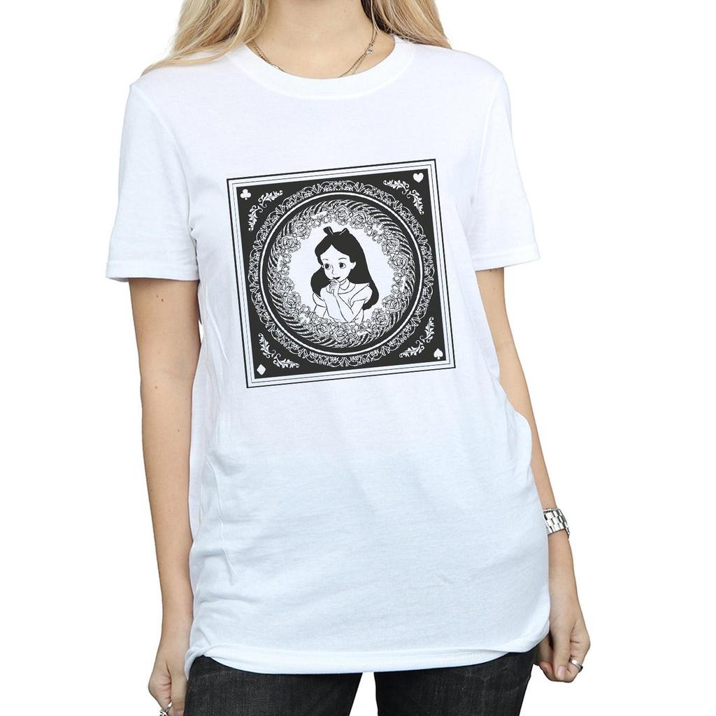 Disney Womens/Ladies Alice In Wonderland Box Cotton Boyfriend T-Shirt