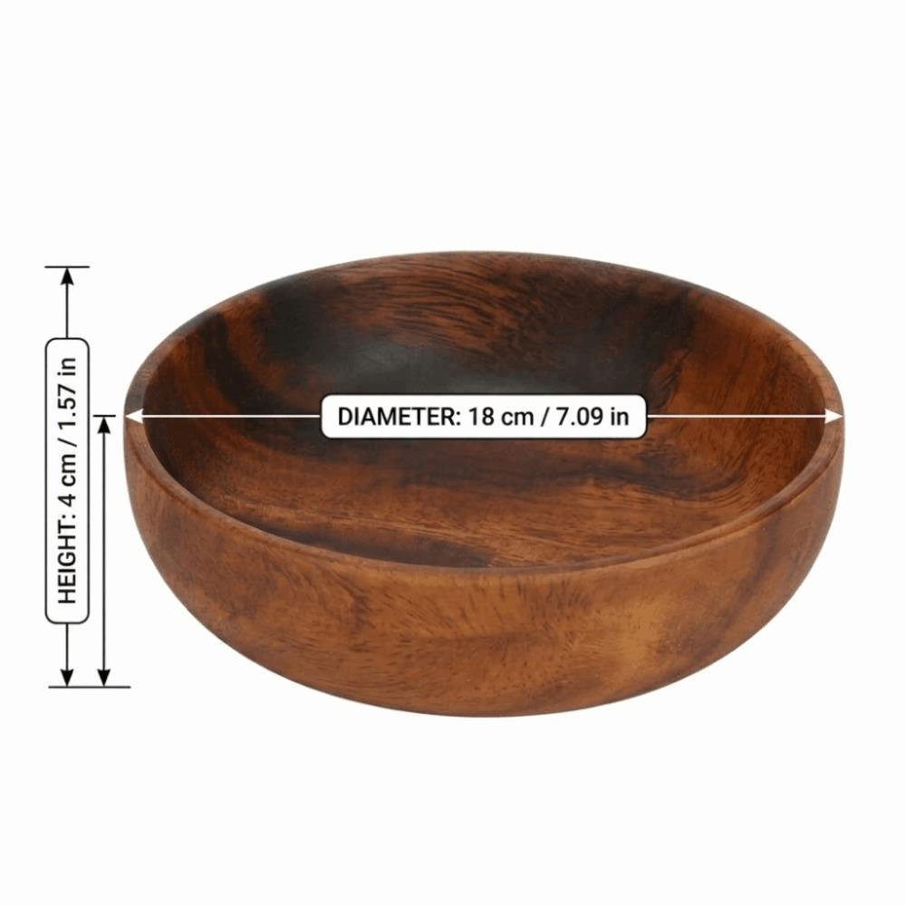 Smooth Salad Bowl Wooden Soup Bowl Reusable Creative  Tableware  Home Kitchen