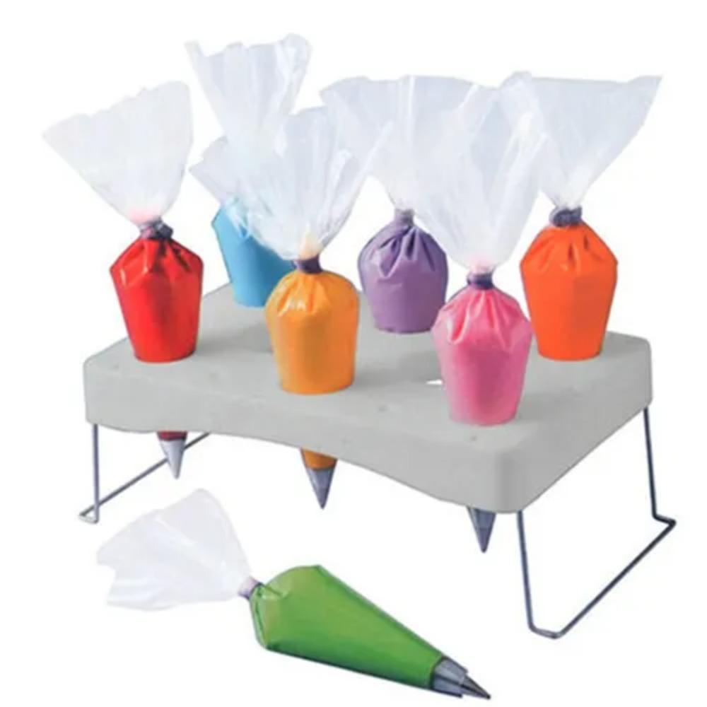 

Stainless Steel Feet Piping Bag Stand Multi Holes Pastry Bag Storage Stand Cream