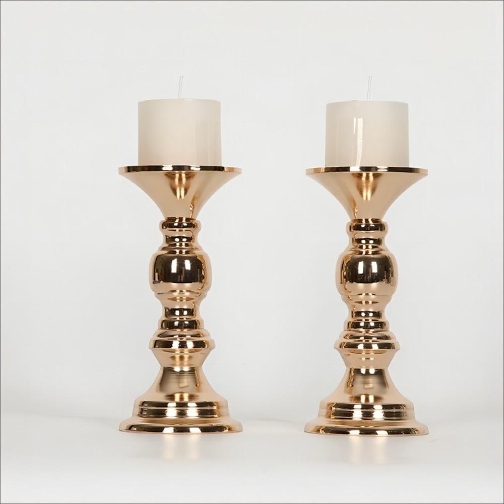 1/2 Stuks Zuil Tafelblad Kandelaars Metaal Vintage Elegante Kaarsenstandaard Bruiloft Centerpieces Decoratie