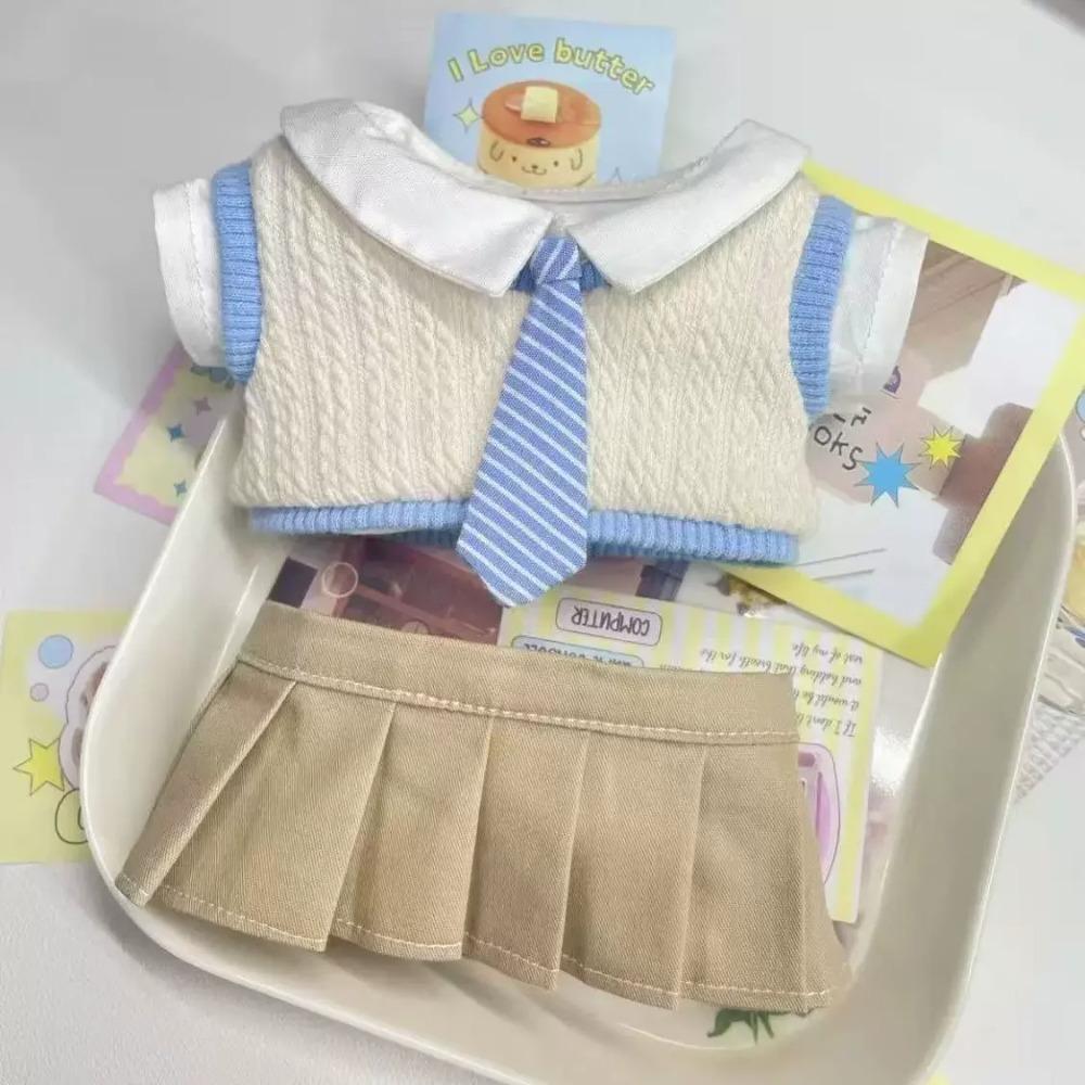 

New 20cm Cotton Doll Clothes Set Kawaii Skirt Couple Outfits Super Cute Plush Doll Outfit Change Toys DIY Accessories Toy No doll only clothes