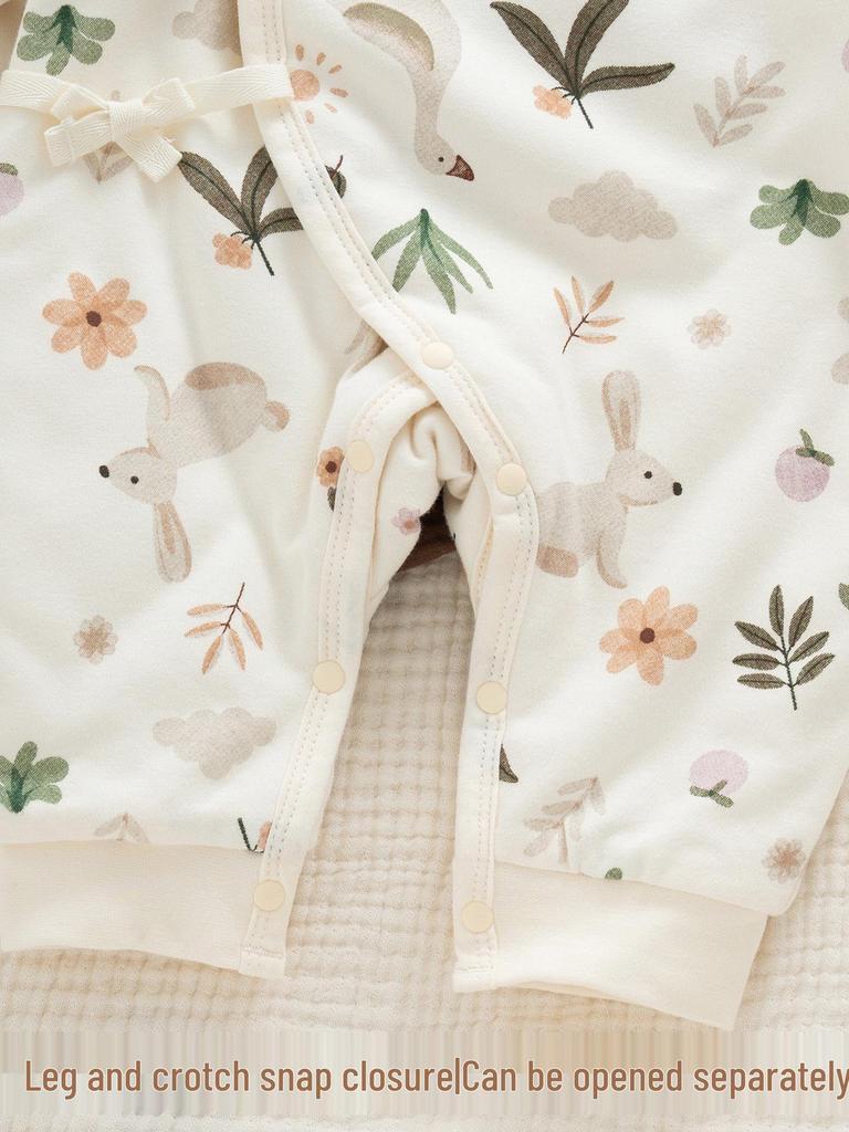 Autumn/Winter Quilted Cotton One-Piece for Newborns – Unisex Warm Hug Suit