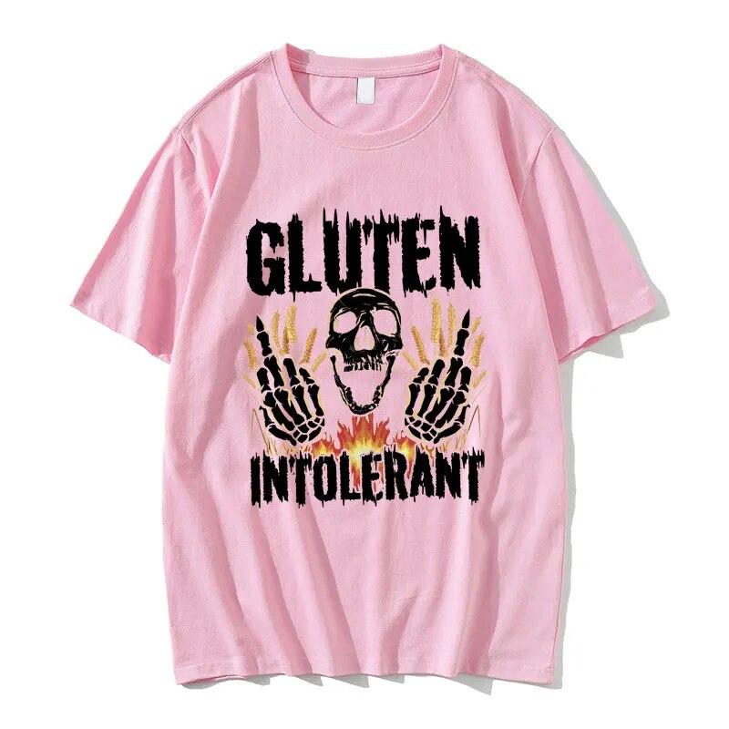 

Непереносимость глютена, футболка со скелетом, модный бренд, унисекс, женские повседневные футболки из чистого хлопка, унисекс, винтажные, большие размеры, с коротким рукавом M