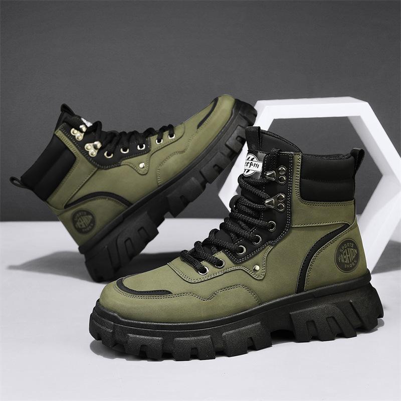 Cotton shoes men's winter velvet thickened new warm high-top shoes fashionable versatile casual tooling shoes