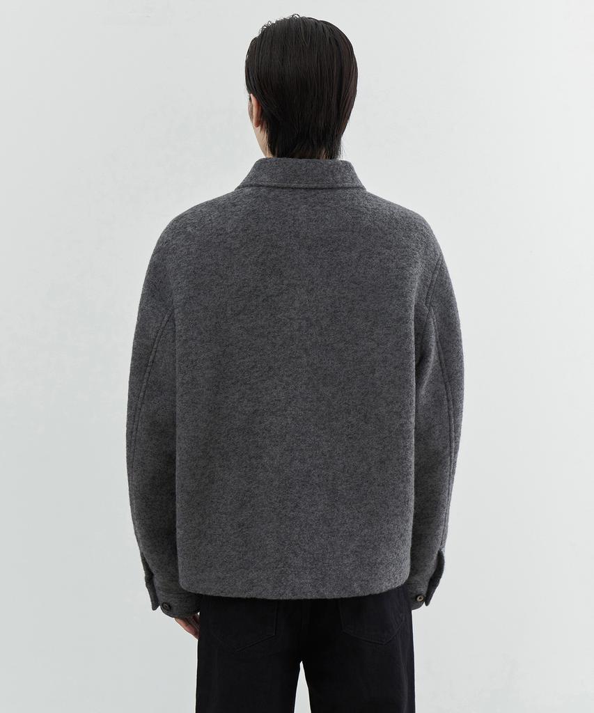 Musinsa Standard Wool Blend Jersey Oversized Out-Pocket Jacket [Medium Grey]