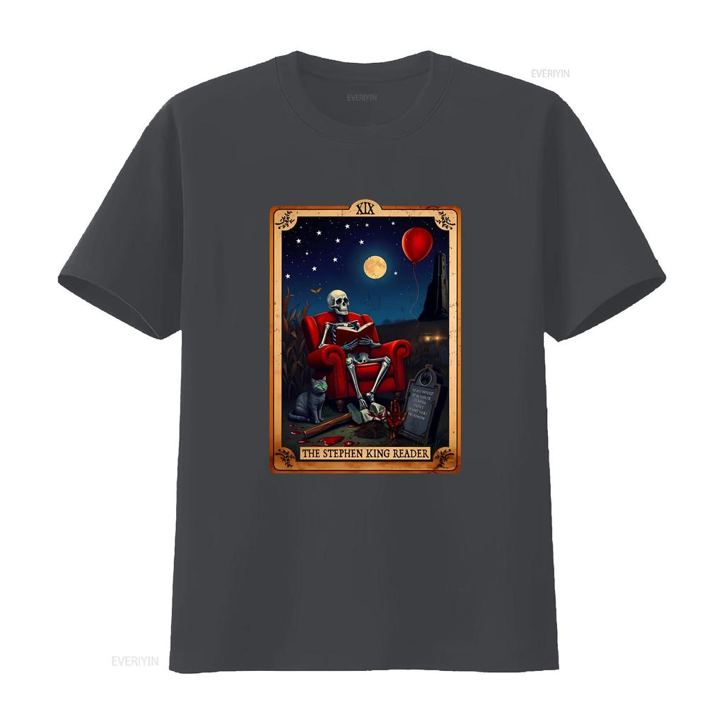 The Reader Stephen King Inspired Tarot Card T Shirt Perfect for Lover Vintage Style Horror Vintage Washed Stretched Comfortable