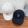 Letter Embroidered Baseball Cap Women's Face Showing Small and Versatile Sun Protection Baseball Cap Big Head Circumference Soft Top Hat Trendy