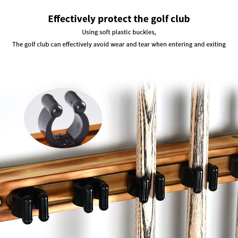 1Pc 6-Slot Wood Snooker Rod Hanging Bracket Wall-mounted Pool Rod Holding Stands Professional Durable Tools Billiard Accessories