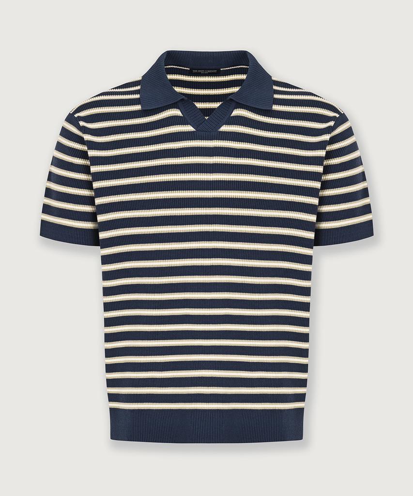 THEKNITCOMPANY (M) Orea Stripe Ribbed Polo Knit 3 Colors (Type B)
