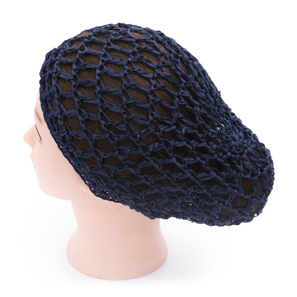 

Мягкая вискозная трикотажная сетка для волос, тонкая/редкая сетка, работа крючком, снуд для пучка, для бортпроводниц, медсестер темно-синий