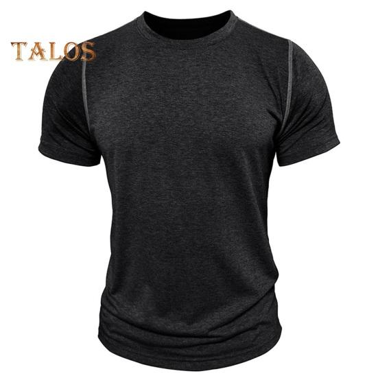 Men's Round Neck T-shirt Cotton Solid Color Short Sleeve Basic Tee Pullover Casual Tee Shirt for Sports Gym Travel Daily Wear
