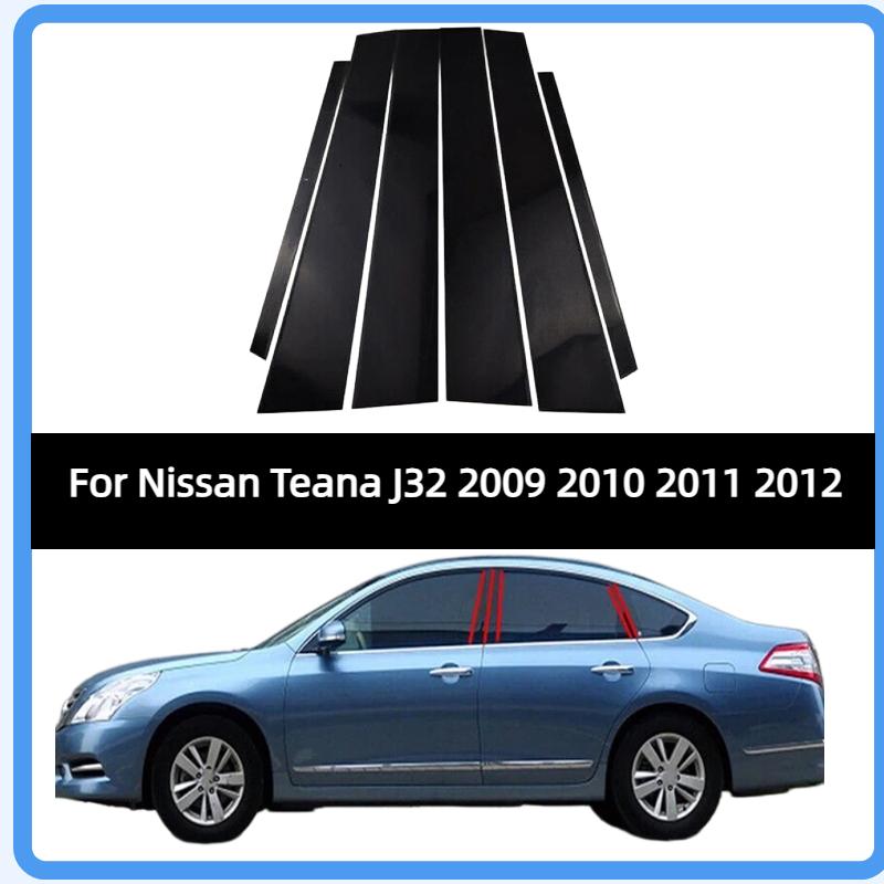 Fit For Nissan Teana J32 2009 2010 2011 2012 Gloss Black Pillar Posts Door Trim Window Sticker Decoration Cover Auto Styling