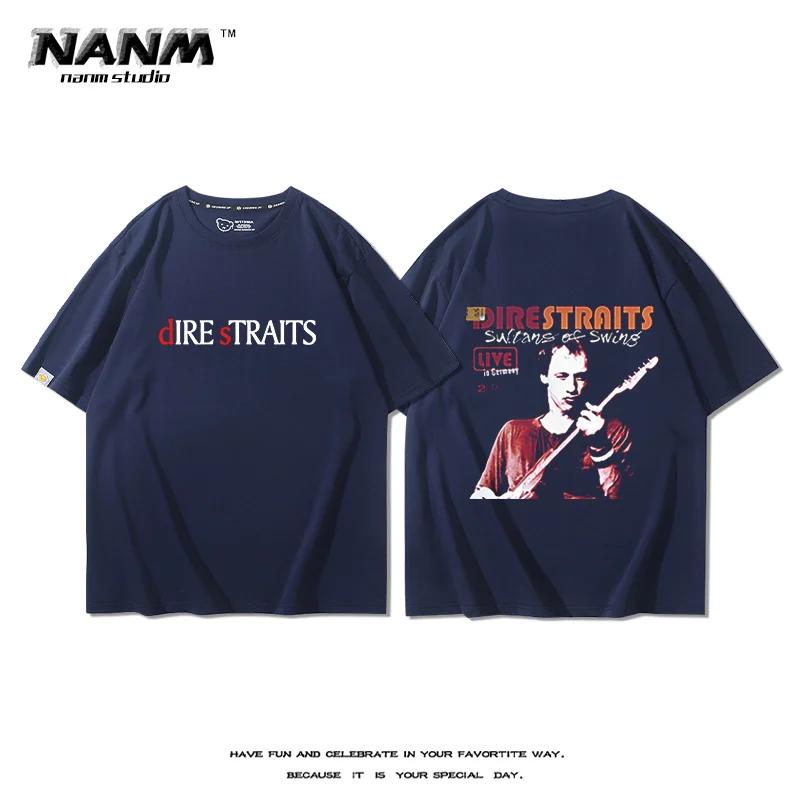 Blues Rock Hiphop Print 100 Cotton Men Women Tshirt Summer Autumn Daily Outdoor Sports Party Casual Loose Street Shortsleeve
