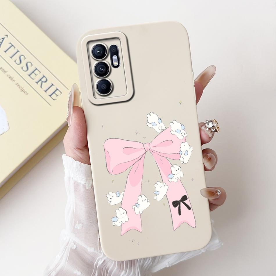 For OPPO Reno6 CPH2235 Elegant Sunflower Tulip Printed Phone Case For Oppo Reno 6 4G Soft Silicone Shockproof Cases