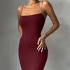 Sommer Schwarz Sexy Kleid Damen Streetwear Ärmellos Rückenfrei Einfarbig Spaghetti-Träger Body Lässig Clubwear Elegante Partykleider