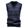 Men Thickened Fleece Plaid Loose Pullover Sleeveless Knit Sweater Vest