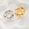 2Pcs/Set Geometric Irregular Big Round Rings For Women Simple Gold Silver Color Hollow Out Rings Set Trendy Female Party Jewelry
