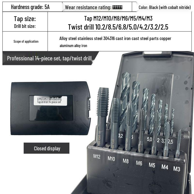 Cobalt Nitride Spiral Tap for Stainless Steel (Drill Bit: M4, M5, M6, M8, M10)