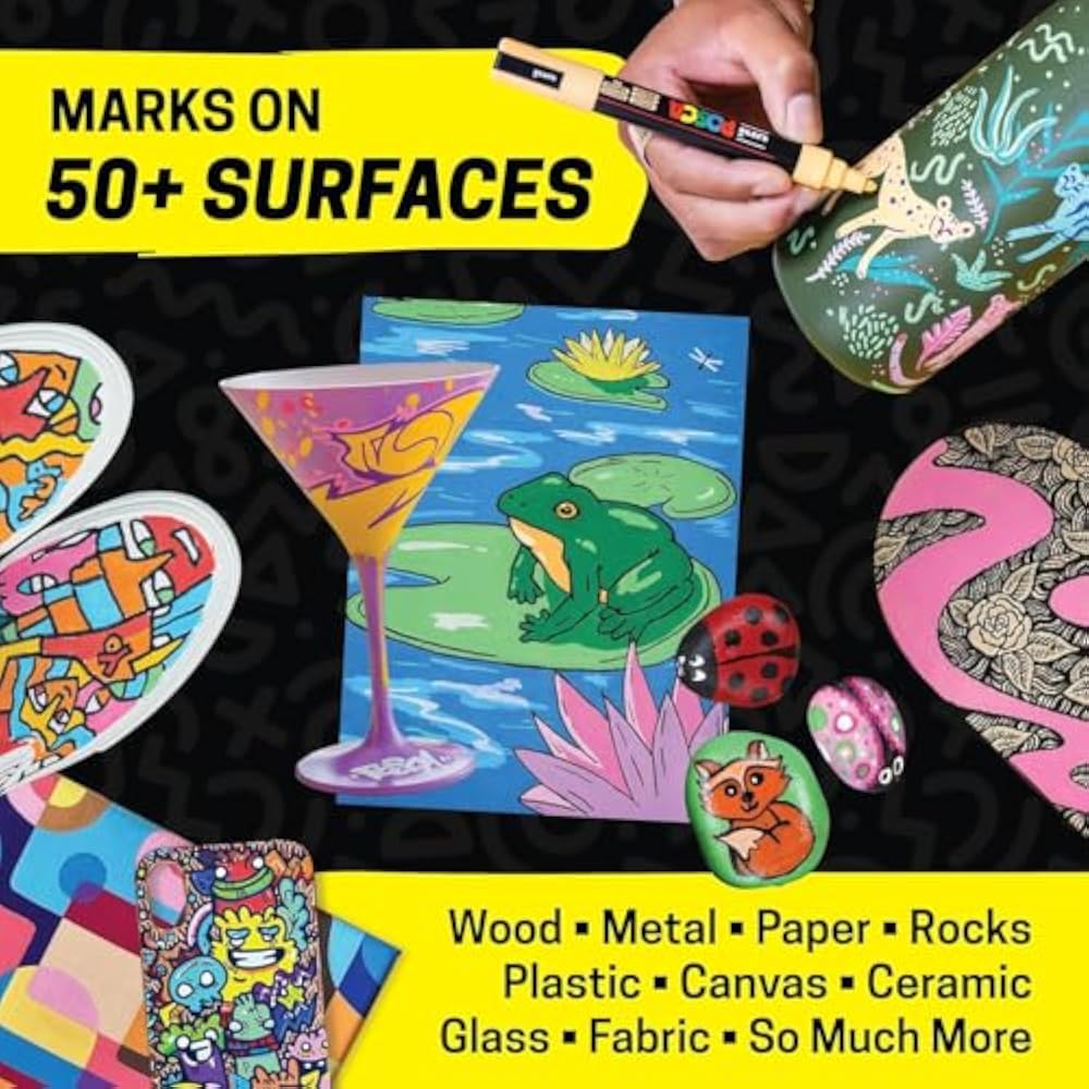 Posca Mitsubishi PC3M8C Water-based Pencil, Posca Fine Shape, Round Core, 8 Colors
