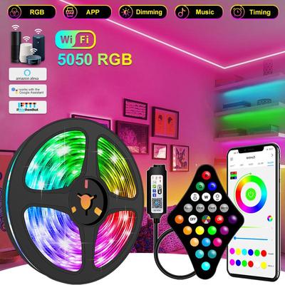 30M LED páskové světlo RGB 5050 vodotěsné APP dálkové ovládání osvětlení atmosféry ložnice neonová světla LED flexibilní páska pro podsvícení TV