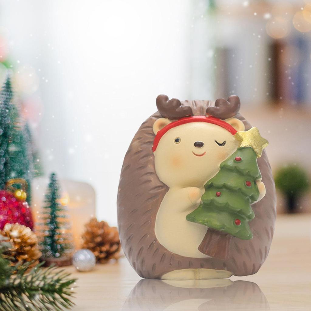 Christmas Decoration Figurines Animal Figurines Cute Miniatures Ornaments for Tabletop Christmas Bedroom Party Indoor Home