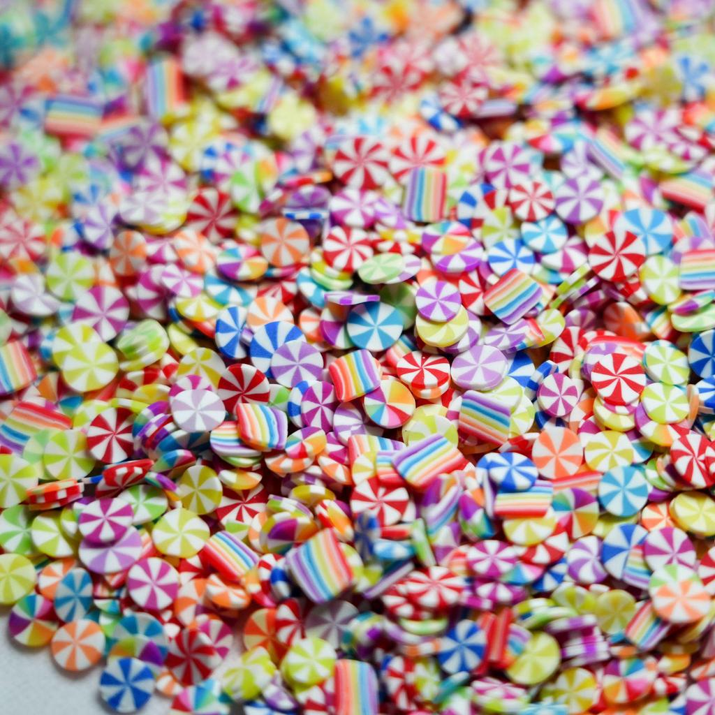 Christmas Polymer Clay Fruit Slices for DIY Nail Art and Crafts.