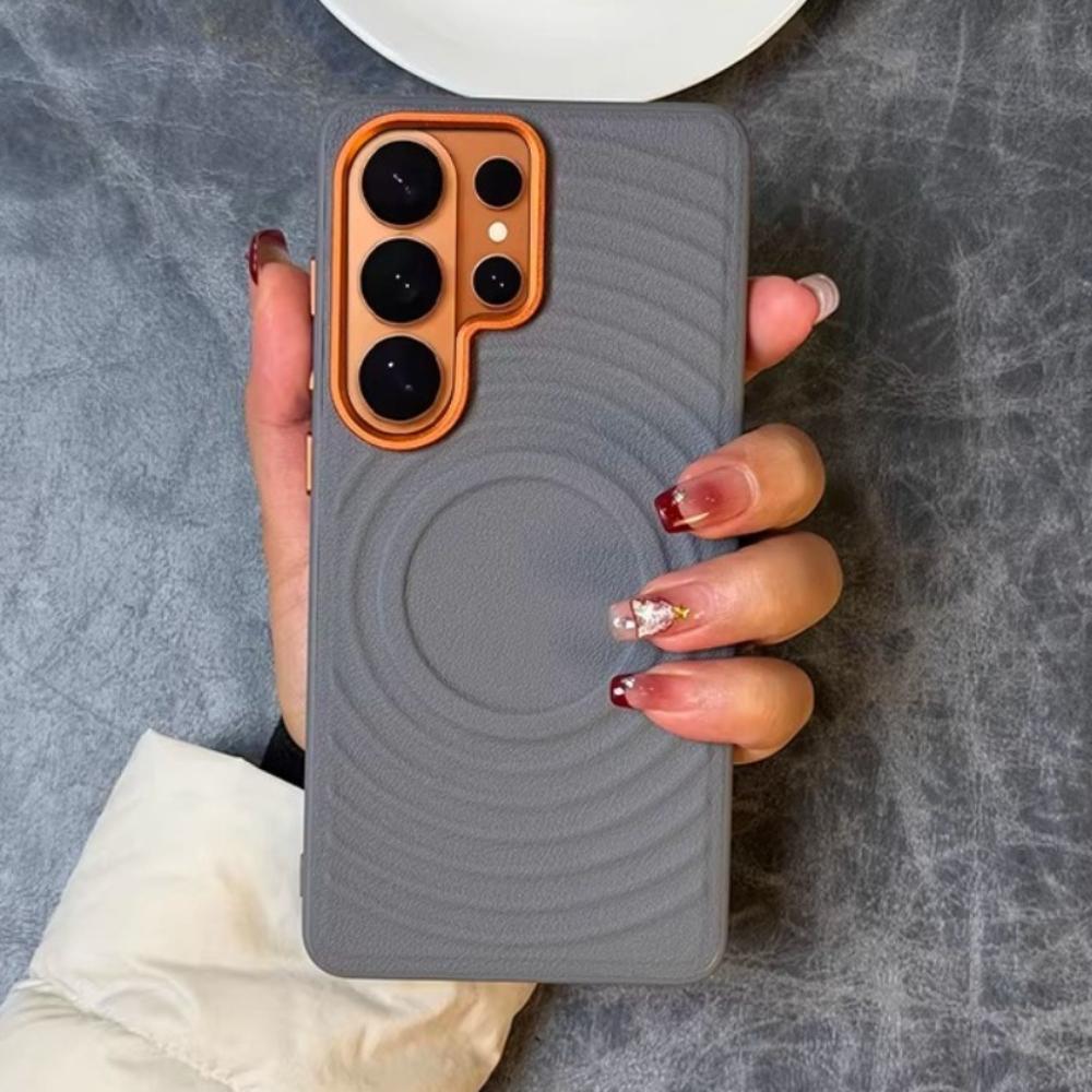 Fashion Ripple Non Slip Magnetic Hard PC Case For Samsung Galaxy S26 Ultra Plus Edge Metal Lens Protective Cover S26Plus Shell