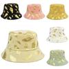 Trendy Gold Foil Fisherman Hat Korean Style Wide Brim Bucket Hat Sun Protection