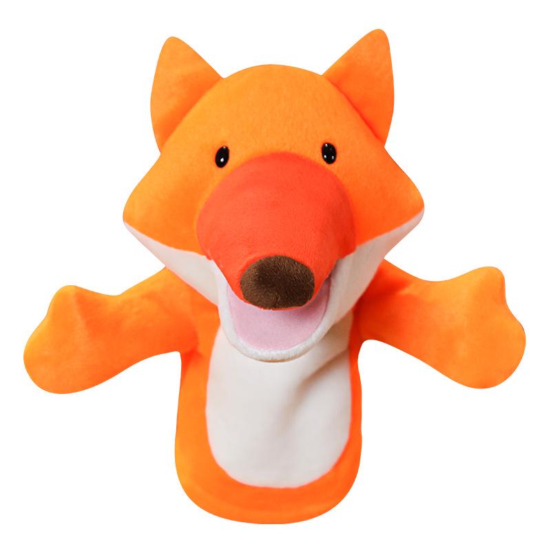 Fox & Crow Plush Hand Puppets for Storytelling with Sheep Gloves