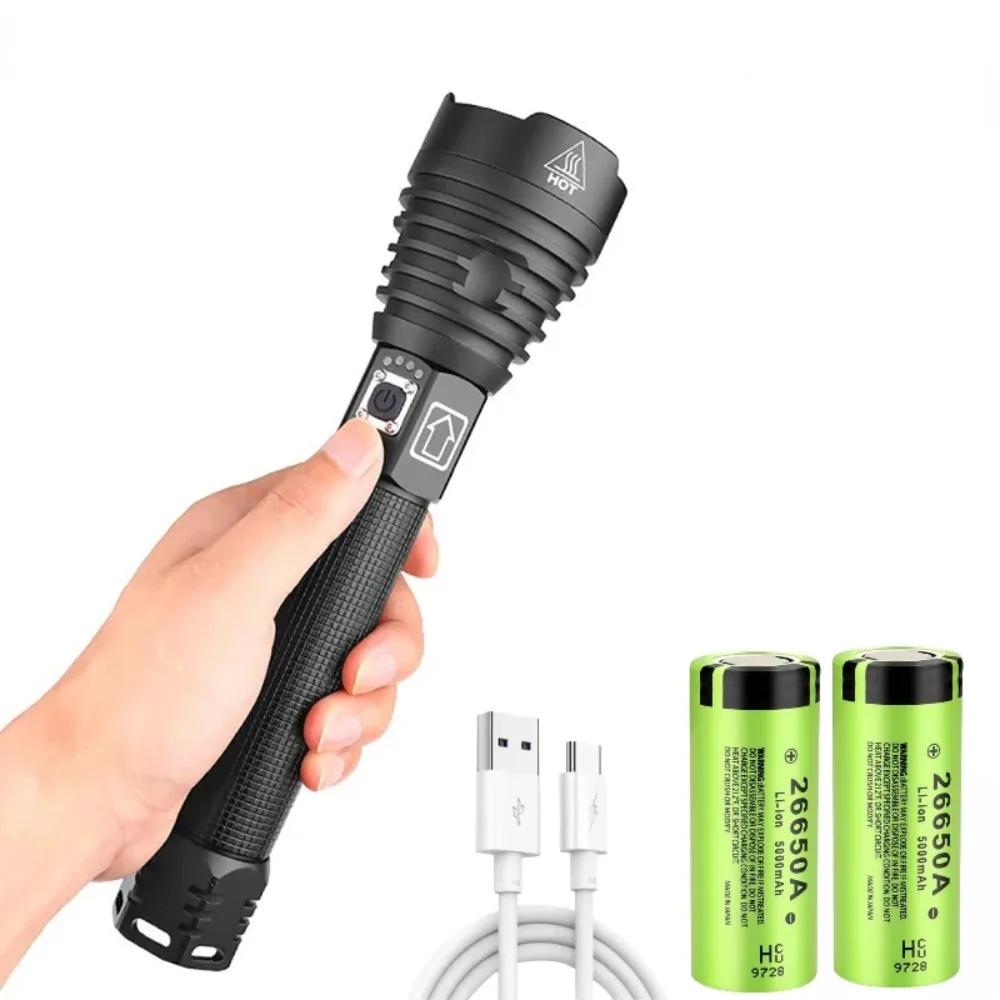High-power Super Bright LED Flashlight Aluminum Alloy Telescopic Zoom USB Rechargeable Camping Hiking Lantern Emergency Lamp