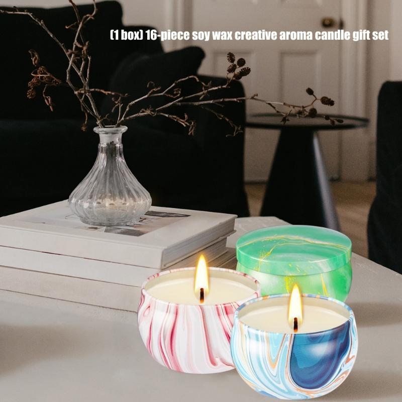 Scented Candle Gift Set Birthday Candle for Home Scented Aromatherapys Candle Long Lasting Soya Wax Candle 16Pcs