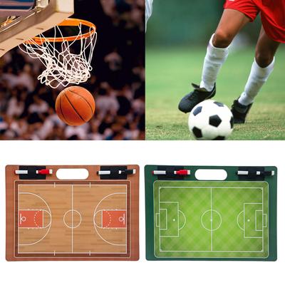 Double-Sided Basketball Full Half Court Tactic Board Dry Erases Board Football Coaching Board for Coaches with 2 Markers