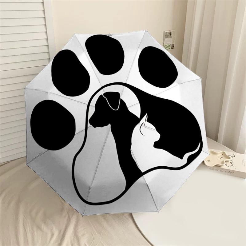 

1PC pet paw print Automatic Open/Close Umbrella with Windproof, 8-Rib Sturdy Canopy, Durable Ribs, Fashionable Design1342A