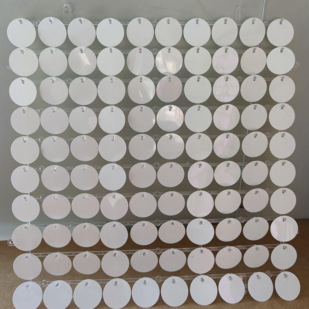 New Glitter Sequin Backdrop Silver Gold Round Sequin Panel Wall Decor PET Photo Backdrop Wedding