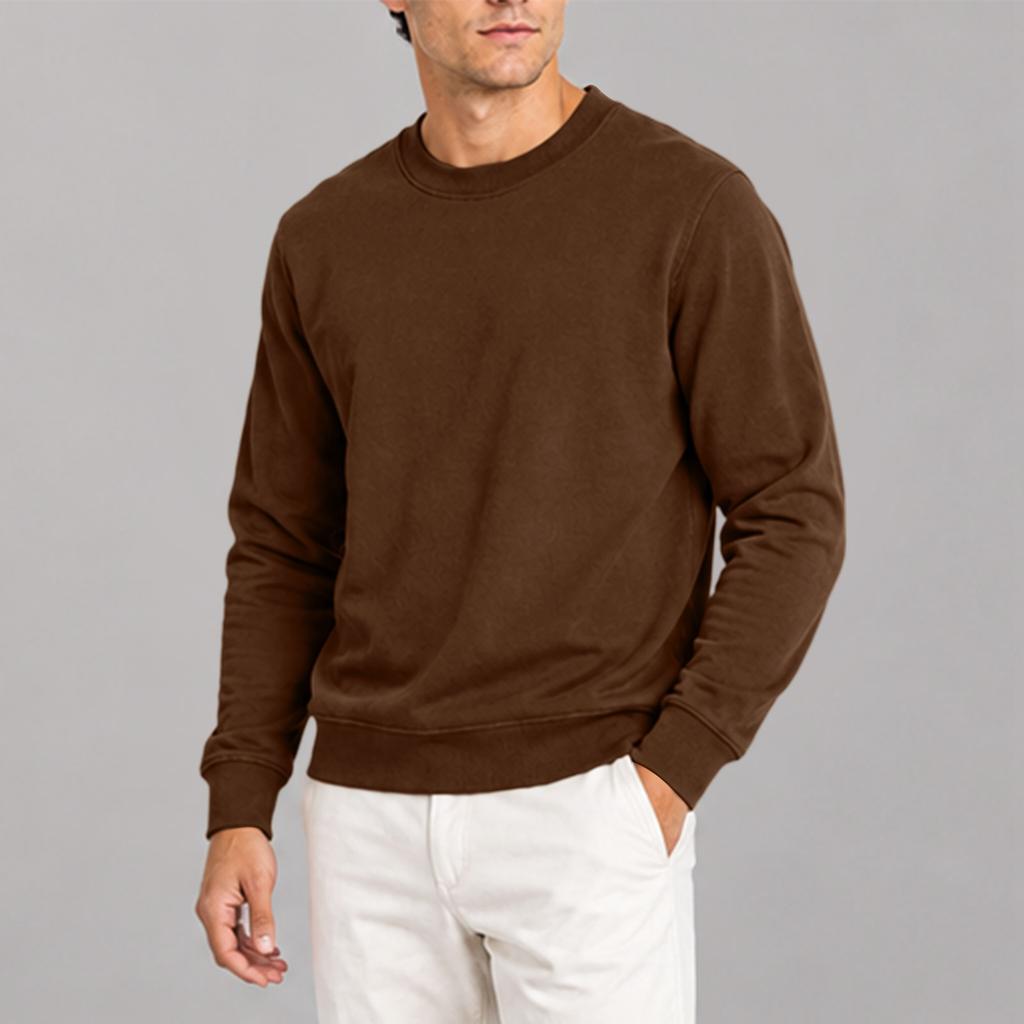 Men's Fall Winter Color Crewneck Sweatshirt Pullover for Cold