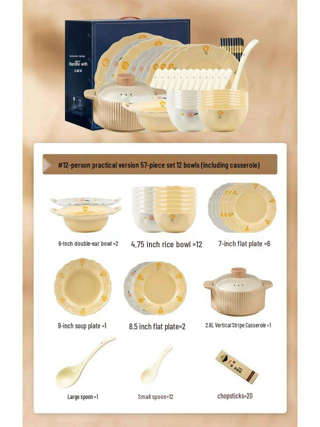 KANGMO Nordic Matte Enamel Dinnerware Set