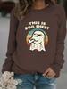 Women's Autumn/Winter Long-Sleeve Cartoon Ghost Pullover Hoodie
