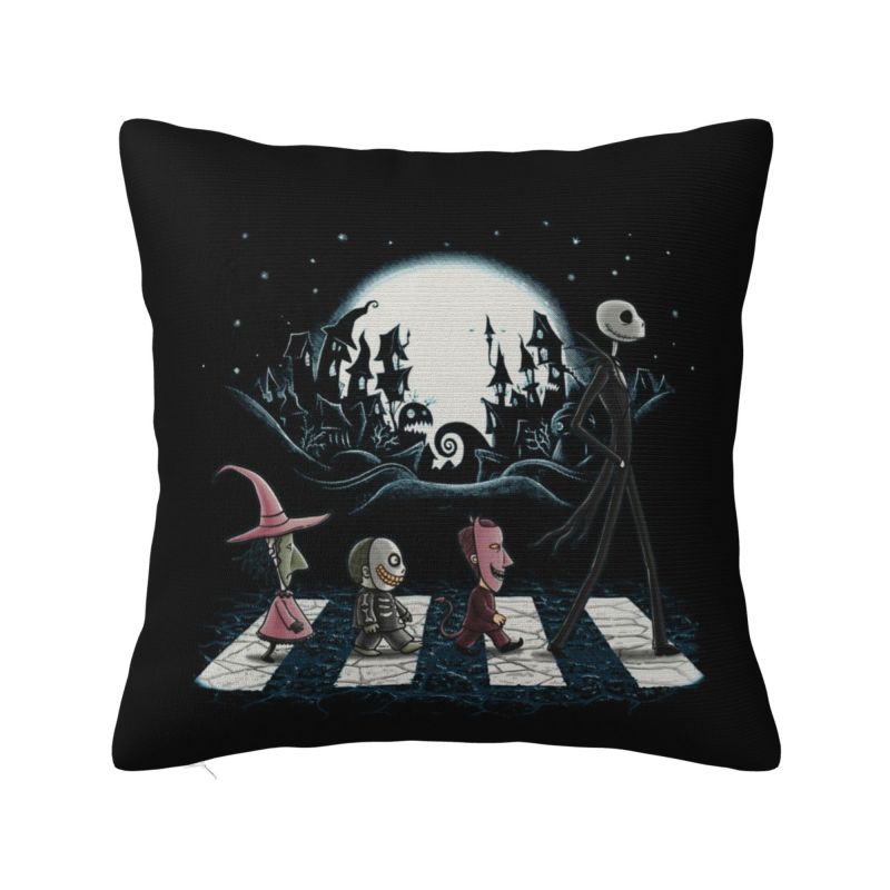 Custom Nightmare Before Christmas Pillow Case for Sofa Jack and Sally Luxury Cushion Cover Square Pillowcase