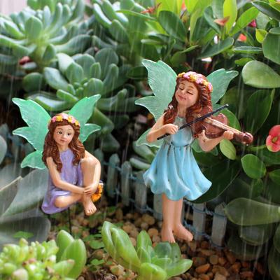 5 Pcs Mini Fairy Figurines Resin Flower Fairies Ornament Flowerpot Insert Tiny