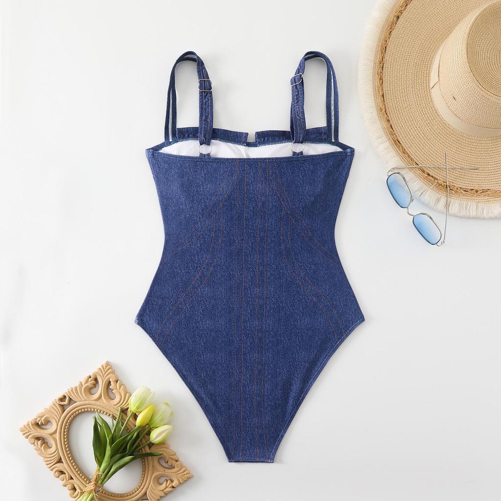 2025 Damen Bademode Taschen Einteiliger Badeanzug und Hose Damen Bademode Body Kleid Badeanzug