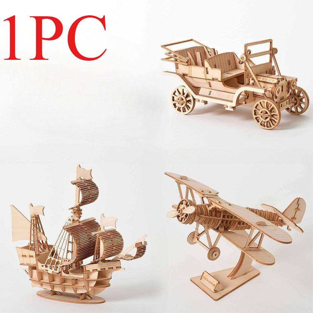1PC 3D Wooden Puzzle Toy Assembly Model Kits Desk Decoration for Children Kids Laser Cutting DIY