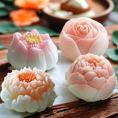 DIY Rosenkerzen-Silikonform, Lotusharz-Silikonform, Hibiskusblüten-Kerzenform, Pfingstrosen-Kerzenform, Blumenkuchenformen