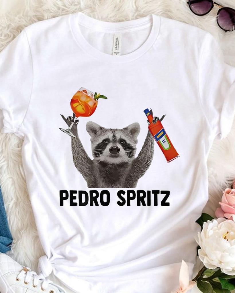 Waschbär Spaß T-Shirt Amerikanisch Retro Trendig Materialfusion Niedliches Haustier Multi-Stil Herren- und Damen- Lustiges und Humorvolles T-Shirt