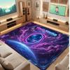 Space Cosmic Theme Crystal Velvet Floor Rug Personalized Custom Name Text Warm Carpet Home Decoration