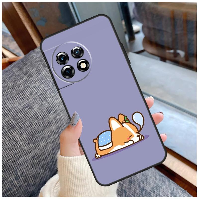 Cartoon Corgi Case For OnePlus 13 15 13R 13T 12 12R 11 9 10 Pro 10T 8T Nord 5 CE 2 3 4 Lite N20 N30 Coque